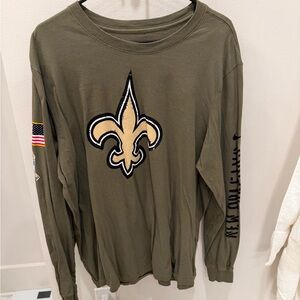 New Orleans Saints Military Olive Long Sleeve Shirt